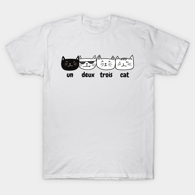 French cats cute un deux trois cat counting cats T-Shirt by From Mars